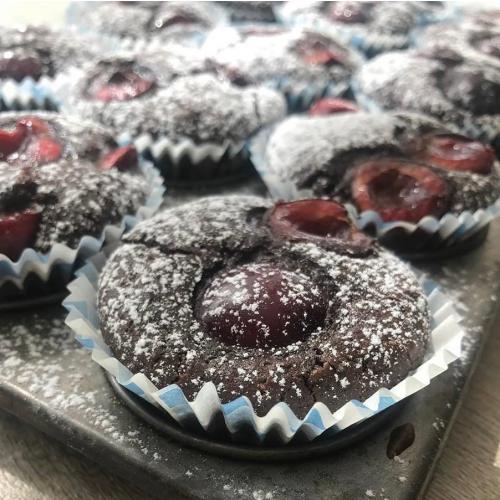 choc orange gluten free muffins with seasonal cherries 2
