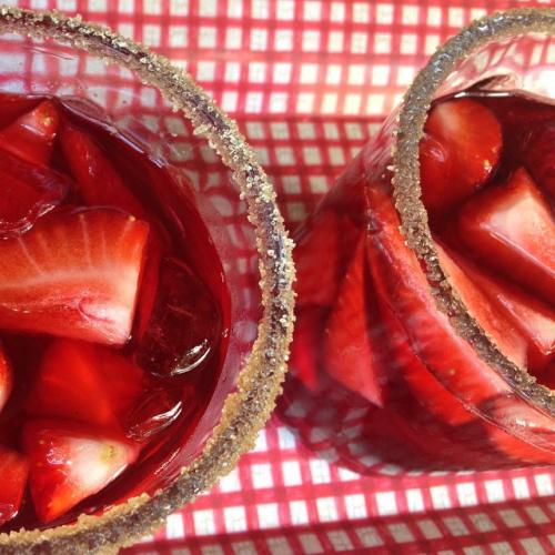 hibiscus lime and strawberry agua fresca