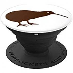 kiwi bird pop socket brown on white